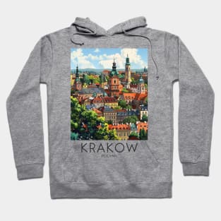 A Pop Art Travel Print of Krakow - Poland Hoodie